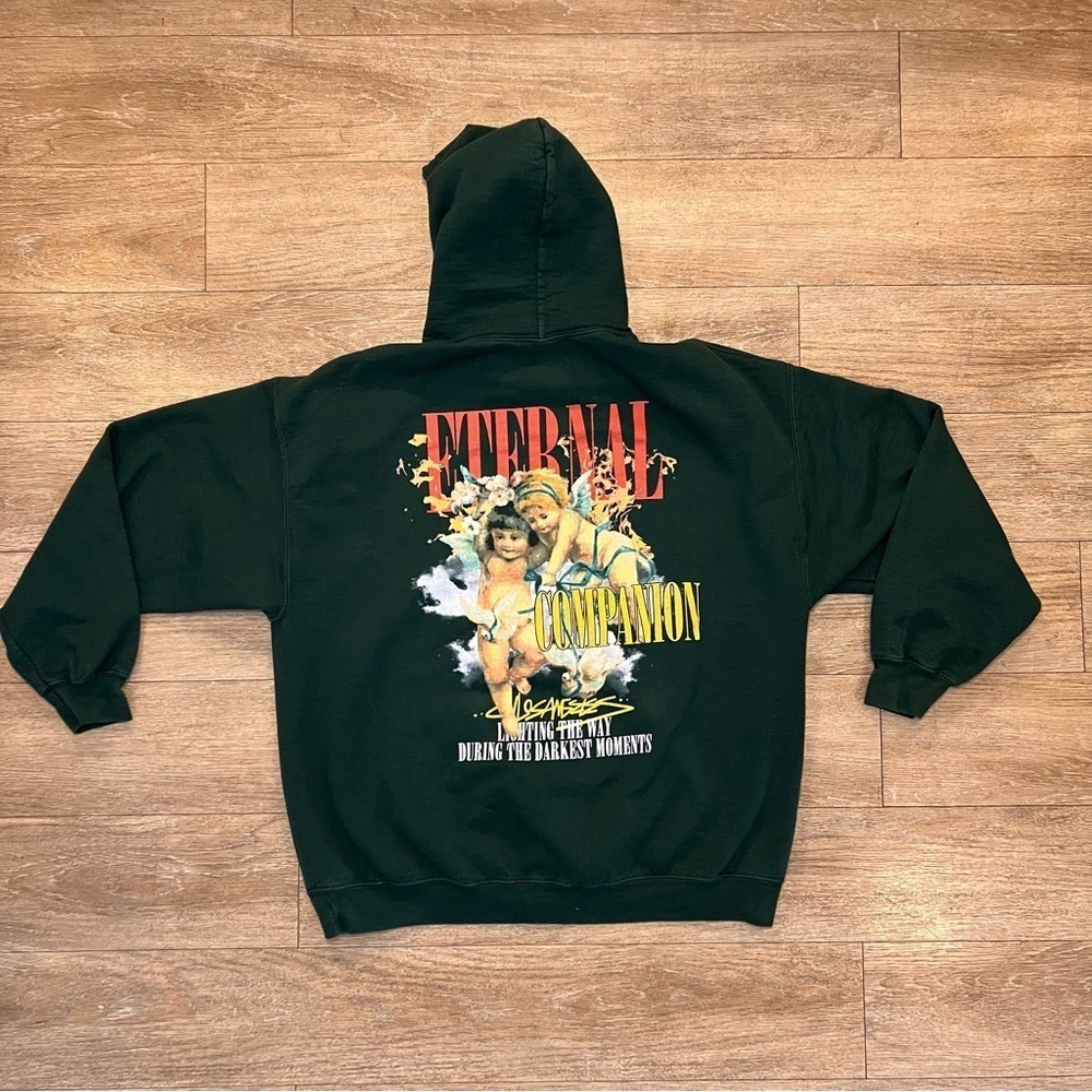 Primitive Green Graphic Hoodie with Colorful Print